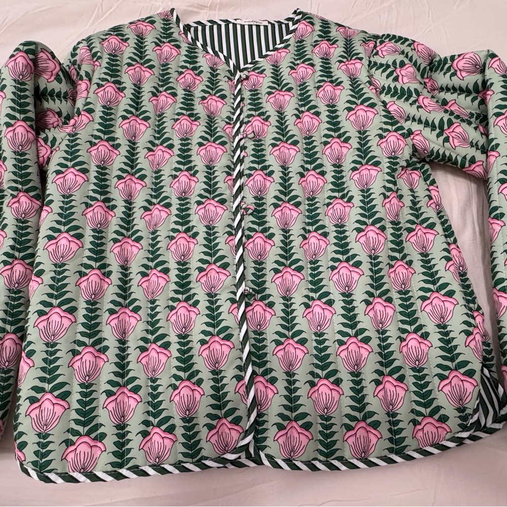 Sunday Green and White Striped Top